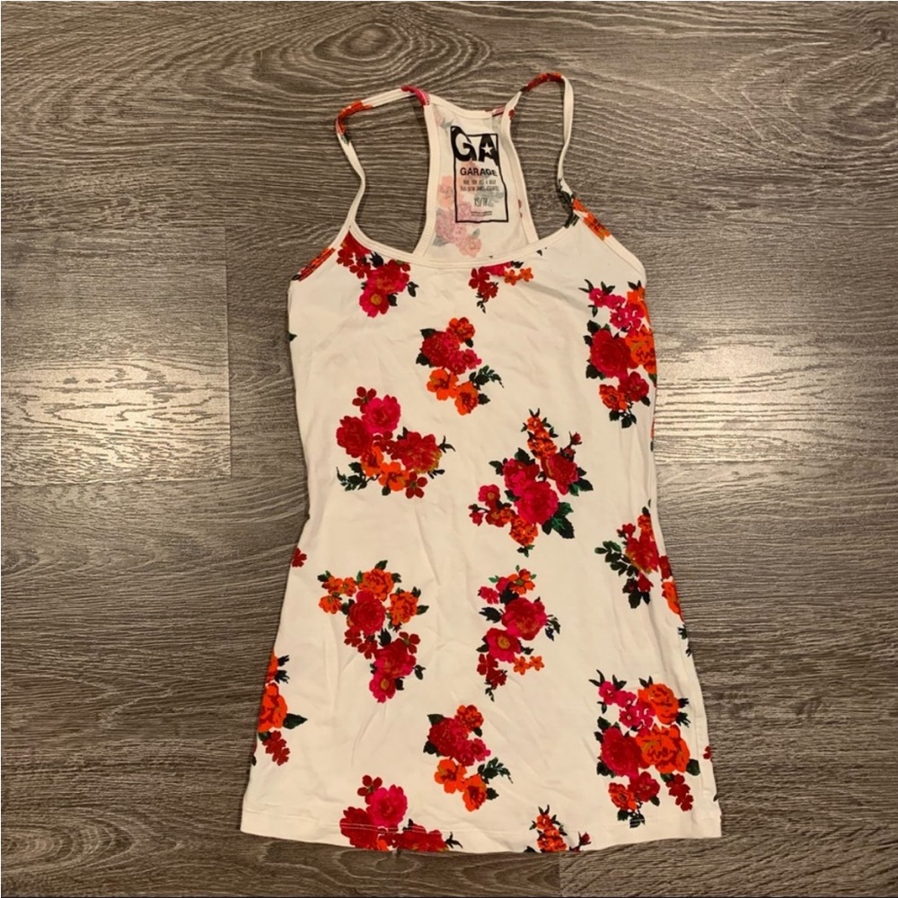 NWOT Garage Floral Pattern Racerback Tank Top Size XS